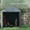 Outsunny garažo palapinė, 1,6 x 2,18 x 1,72 m sandėliavimo palapinė su UV apsauga, užtraukiamos durys, vandeniui atspari plėvelinė garažo palapinė sodo įrankiams, motociklams, tamsiai pilka | Aosom