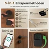 Išmanusis durų cilindras su pirštų atspaudų skaitytuvu ir Bluetooth, juodas / sidabrinis, 4,2 × 4,2 × 16 cm