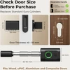 Išmanusis durų cilindras su pirštų atspaudų skaitytuvu ir Bluetooth, juodas / sidabrinis, 4,2 × 4,2 × 16 cm