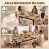 Išskleidžiamas valgomojo stalas 4–6 vietoms su užapvalintais kampais, ąžuolo ir juodos spalvos, 130–160 x 85 x 75 cm