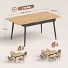 Išskleidžiamas valgomojo stalas 4–6 vietoms su užapvalintais kampais, ąžuolo ir juodos spalvos, 130–160 x 85 x 75 cm