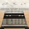 Išskleidžiamas valgomojo stalas 4–6 vietoms su užapvalintais kampais, ąžuolo ir juodos spalvos, 130–160 x 85 x 75 cm