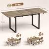 Išskleidžiamas valgomojo stalas, rudas ir juodas, 140–180 × 80 × 75 cm