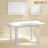 Išskleidžiamas valgomojo stalas HOMCOM, 120–160 x 70 cm, reguliuojamas virtuvės stalas 4–6 asmenims, MDF, blizgi balta spalva