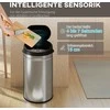 HOMCOM 30 litrų jutiklinis šiukšliadėžė su minkšto uždarymo funkcija, bekontaktis nerūdijančio plieno šiukšliadėžė higieniškiems virtuvės reikmenims