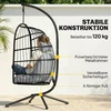 Kabantis krėslas su stovu juoda/šviesiai pilka