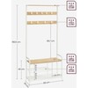 Songmics Vasagle Drabužių lentyna su 9 kabliukais 30 x 85 x 180,5 cm ąžuolo spalvos-baltos spalvos