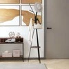 HOMCOM Drabužių stovas Drabužių stovas su 8 kabliukais ir lentyna, pastatomas drabužių, skrybėlių, krepšių stovas, metalinis, rudas, 45x45x180cm