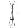 HOMCOM Drabužių stovas Drabužių stovas su 8 kabliukais ir lentyna, pastatomas drabužių, skrybėlių, krepšių stovas, metalinis, rudas, 45x45x180cm