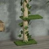 PawHut draskyklė, montuojama iki lubų, 202-242 cm, laipynė katėms, reguliuojamo aukščio, su apsauga nuo griuvimo, džiutas, žalia ir geltona
