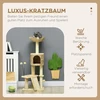 PawHut katės draskyklė 116 cm, namelis, katės gultas, laipynė su žaisliniu kamuoliuku, draskymo lenta, pliušiniai baldai katėms iki 5kg, smėlio spalvos