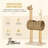 Kačių draskyklė žirafos dizaino su tuneliu, smėlio spalvos, 101 cm