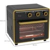 Elektrinė krosnelė HOMCOM 20 l mini orkaitė, picos orkaitė su konvekcijos funkcija, karšto oro orkaitė su kepimo skarda, grotelės, 90–230 ℃, 1400 W elektrinė mini orkaitė su 1 val. laikmačiu