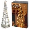 Medinė Kūčių eglutė su šviesos kūgiu - 68 cm su 40 LED
