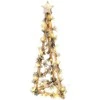 Medinė Kūčių eglutė su šviesos kūgiu - 68 cm su 40 LED