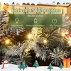Kalėdinė girlianda su 50 LED lempučių ir apsnigtomis šakelėmis, žalia ir balta, Ø 25 × 180 cm