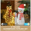 Kalėdinė LED dekoracija „Sniego senių šeima“, 148 LED, balta, 67 × 34 × 93 cm / 51 × 30 × 81 cm / 22 × 30 × 49 cm, 3 vnt.