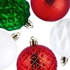 Kalėdiniai ornamentai 35 vnt. atsparūs lūžimams raudoni žali balti 6 cm