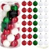 Kalėdiniai ornamentai 35 vnt. atsparūs lūžimams raudoni žali balti 6 cm
