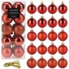 Party Deco Krištoliniai Kalėdų žaisliukai 4 cm Raudoni 20 vnt