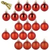 Party Deco Krištoliniai Kalėdų žaisliukai 4 cm Raudoni 20 vnt