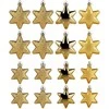 Auksinės žvaigždės Kalėdų papuošimai - 16 vnt., 6/5 cm