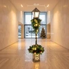 Kalėdinis žibinto stulpas su 50 šiltai baltų LED ir 159 PVC šakelių galiukais, žalias ir juodas, 43 × 43 × 150 cm
