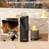 Outsunny 4 dalių židinio įrankių rinkinys, židinio reikmenys su šluota, semtuvu, kūrenimo pagaliuku ir krepšiu, židinio komplektas, metalinis, juodas