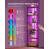 Songmics Kampinė lentyna su LED apšvietimu, 6 lentynų, vintažinė ruda ir juoda, 24,8 × 48 × 182,1 cm