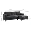 HOMCOM Kampinė sofa su šezlongu, 3 vietų, L formos, paminkštinta, su korduro atrodančiu audiniu, didelio tankio putplasčiu, iki 400 kg, skirta svetainei, miegamajam, 214 x 134 x 87 cm, tamsiai pilka