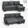 Kampinė sofa-lova 197 x 129 x 85 cm