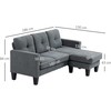HOMCOM kampinė sofa-lova su keičiama chaise longue dalimi, L formos kampinis minkštasuolis su spyruoklių pagrindu, didelio tankio putplasčiu, lino audinio išvaizda svetainei, miegamajam, tamsiai pilka