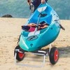 Homcom Baidarių ir kanojų vežimėlis, Surf vežimėlis sulankstomas su diržu, PU ratukai su paminkštinimu, iki 90 kg L70 x W40 x H42 cm