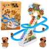 Lean Toys Kapibarų traselė su judančiais laiptais, 3 figūrėlės