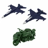 Lean Toys Kareivėlių figūrėlių rinkinys su bokštu ir lėktuvais, 72 vnt.