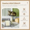 PawHut mažas draskyklė 46 cm, kačių draskyklė su žaisliniais kamuoliukais, draskymo plokšte, sizalio virve, pliušu, kačių draskyklė su paaukštinta platforma, nameliu, katėms, pilka