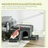 Pawhut 2 nerūdijančio plieno dubenėliai, kačių guolis, skirtas mažiems gyvūnams iki 8kg, poliesteris, pilkas