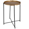 Kavos staliukas metalinis, aukso ir juodos spalvų, 35 × 35 × 47 cm