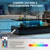 Kavos staliukas su 20 spalvų LED apšvietimu ir nuotolinio valdymo pulteliu, juodas, 110 × 60 × 40 cm