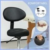 HOMCOM Sukamasis taburetė su atlošu, reguliuojamas aukštis 83-98 cm, darbinis taburetė 360° pasukama biurui, salonui