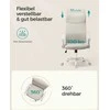 Songmics Biuro kėdė, minkšta, reguliuojamo aukščio ir pasvirimo, kapučino smėlio spalvos