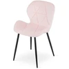 Kėdė Mango, aksominė, su juodomis kojomis, šviesiai rožinė, 76,5 × 46 × 53 cm, 2 vnt.