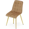 Kėdė SPLIT su veliūriniu apmušalu ir metalinėmis kojomis, ruda su auksinės spalvos kojomis, 88 × 49 × 60 cm, 3 vnt.
