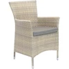 Home4You Fotelis WICKER-1 su pagalvėle, 61x58xH86cm, rėmas: plieno su plastikinių vytelių apdaila, spalva: smėlio