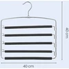 SONGMICS Kelnės pakaba, taupanti vietą, 3 vnt. rinkinys Daugiafunkcinė metalinė pakaba, tvirta, neslystanti paminkštinta, pasukamos kelnės pakabos, po 5 džinsus, kostiumines kelnes, šalikus, kaklaraiščius