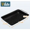 Kepimo skarda su išimamomis grotelėmis ir nepridegančia danga, juoda, 31,5 x 21,5 x 3,5 cm