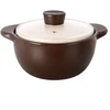Keraminis puodas su dangčiu, rudas, 22 cm, 3 l