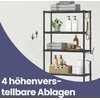 Songmics Keturių aukštų tualeto lentyna su kabliukais