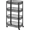 Excellent Houseware Mobilus stalčius 4 lygių su ratukais 46,5x26x79 cm - Vonios ir virtuvės trolis