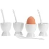 Excellent Houseware Indeliai kiaušiniams su šaukšteliais 4 vnt.iš porceliano